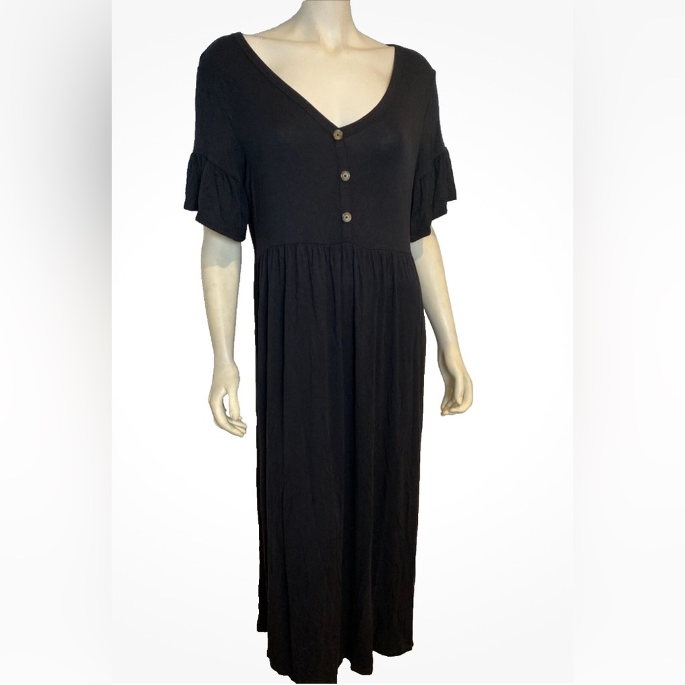 👶🏻🖤A GLOW MATERNITY JERSEY BLACK MAXI DRESS🖤👶🏻